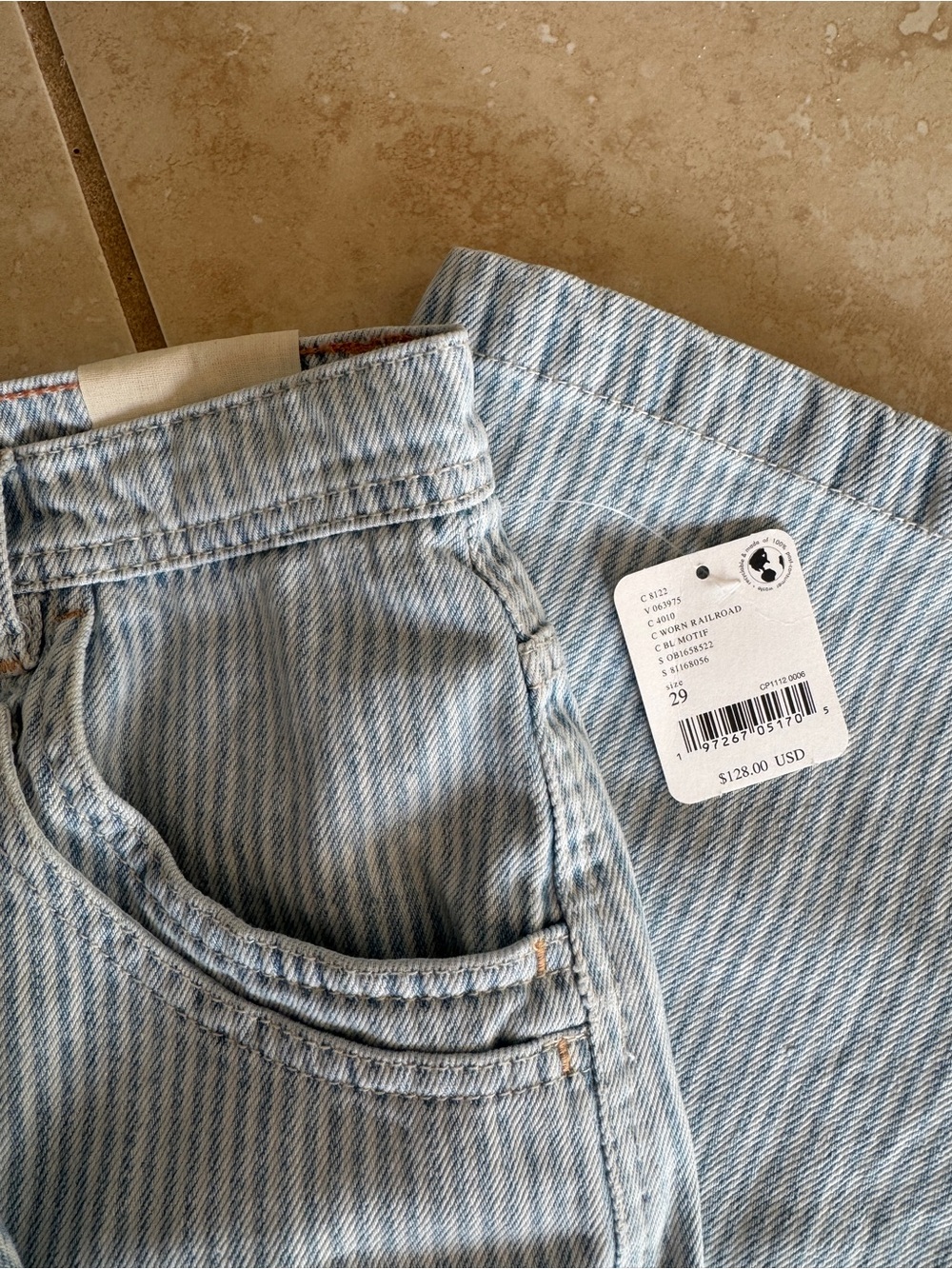 We the Free NWT piper mid-rise wide leg crop railroad jeans pants 29 - Picture 6 of 8